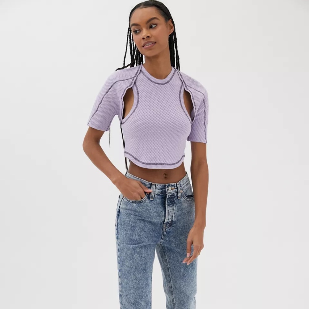 new nwt | urban outfitters cardigan | lilac lavender ribbed - Picture 1 of 5